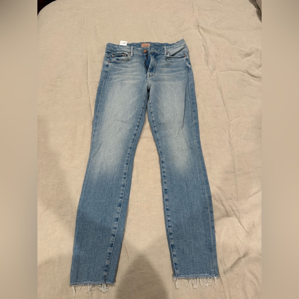 mother high waisted looker ankle fray au revoir size: 28